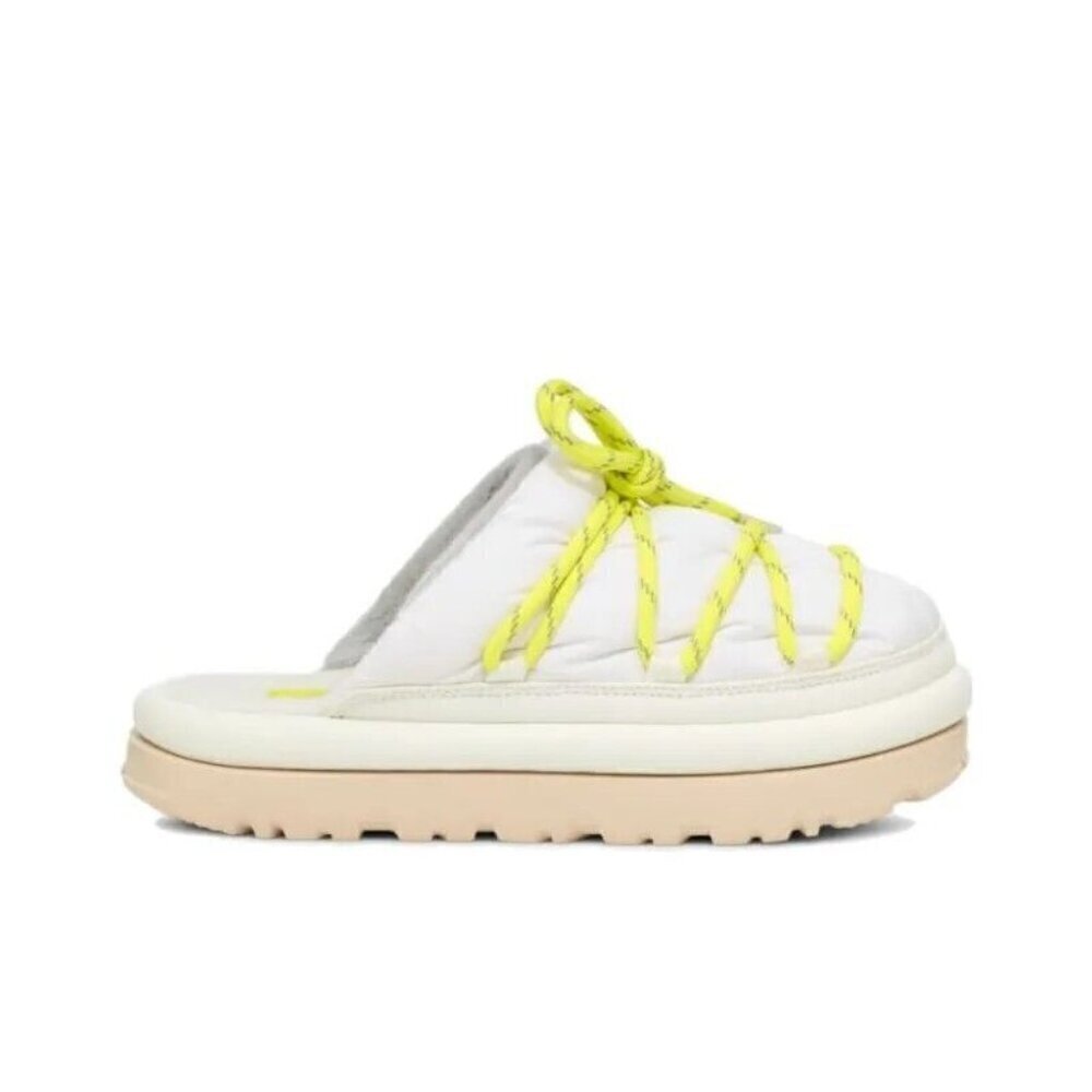 NEW UGG PUFFER SLIDERS WHITE YELLOW SLIPPERS SZ 8 - Picture 3 of 7